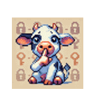 かわいいドット絵の牛 2（個別スタンプ：2）