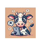 かわいいドット絵の牛 2（個別スタンプ：18）