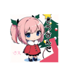 クリスマス ピンク色の女の子（個別スタンプ：5）