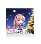 クリスマス ピンク色の女の子（個別スタンプ：6）