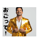 スーツを着ている金色男（個別スタンプ：5）