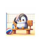 ペンギンのバレーボール大活躍スタンプ（個別スタンプ：10）