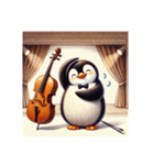 愛くるしいペンギンとチェロの音色 5（個別スタンプ：1）