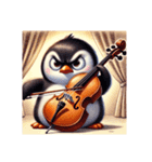 愛くるしいペンギンとチェロの音色 5（個別スタンプ：5）