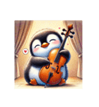 愛くるしいペンギンとチェロの音色 5（個別スタンプ：9）
