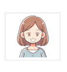 色々な表情の可愛い女性の顔スタンプ（個別スタンプ：2）
