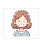 色々な表情の可愛い女性の顔スタンプ（個別スタンプ：8）