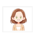 色々な表情の可愛い女性の顔スタンプ（個別スタンプ：12）