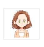 色々な表情の可愛い女性の顔スタンプ（個別スタンプ：13）