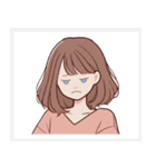 色々な表情の可愛い女性の顔スタンプ（個別スタンプ：17）