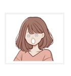 色々な表情の可愛い女性の顔スタンプ（個別スタンプ：18）