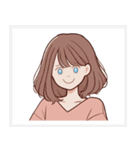 色々な表情の可愛い女性の顔スタンプ（個別スタンプ：19）