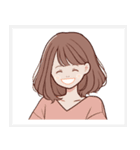 色々な表情の可愛い女性の顔スタンプ（個別スタンプ：21）