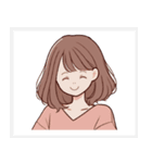 色々な表情の可愛い女性の顔スタンプ（個別スタンプ：23）