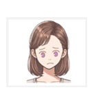 色々な表情の可愛い女性の顔スタンプ（個別スタンプ：27）