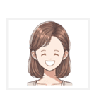 色々な表情の可愛い女性の顔スタンプ（個別スタンプ：28）