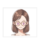 色々な表情の可愛い女性の顔スタンプ（個別スタンプ：29）