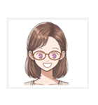 色々な表情の可愛い女性の顔スタンプ（個別スタンプ：30）