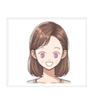 色々な表情の可愛い女性の顔スタンプ（個別スタンプ：31）