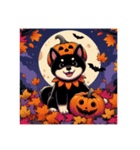 黒柴犬のハロウィン（個別スタンプ：3）