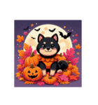 黒柴犬のハロウィン（個別スタンプ：4）