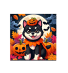 黒柴犬のハロウィン（個別スタンプ：6）