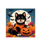 黒柴犬のハロウィン（個別スタンプ：7）