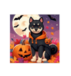 黒柴犬のハロウィン（個別スタンプ：8）