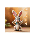 ありがとうなどのお礼うさぎ（個別スタンプ：3）
