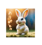 ありがとうなどのお礼うさぎ（個別スタンプ：4）