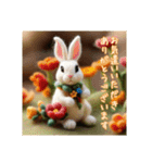 ありがとうなどのお礼うさぎ（個別スタンプ：11）
