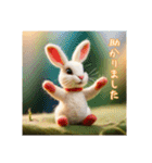 ありがとうなどのお礼うさぎ（個別スタンプ：15）