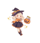 魔女とハロウィンメッセージ（個別スタンプ：4）