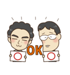 【修正版】パーマとメガネ（個別スタンプ：1）