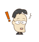 【修正版】パーマとメガネ（個別スタンプ：34）