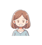可愛い女性の顔スタンプ（lycopene作）（個別スタンプ：2）