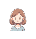 可愛い女性の顔スタンプ（lycopene作）（個別スタンプ：3）