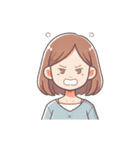 可愛い女性の顔スタンプ（lycopene作）（個別スタンプ：4）