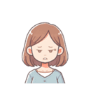可愛い女性の顔スタンプ（lycopene作）（個別スタンプ：5）
