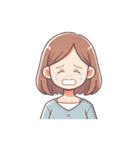 可愛い女性の顔スタンプ（lycopene作）（個別スタンプ：6）
