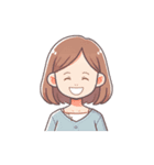 可愛い女性の顔スタンプ（lycopene作）（個別スタンプ：7）