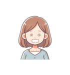 可愛い女性の顔スタンプ（lycopene作）（個別スタンプ：8）