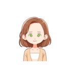 可愛い女性の顔スタンプ（lycopene作）（個別スタンプ：9）