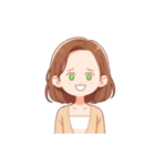 可愛い女性の顔スタンプ（lycopene作）（個別スタンプ：12）