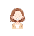 可愛い女性の顔スタンプ（lycopene作）（個別スタンプ：16）