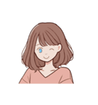可愛い女性の顔スタンプ（lycopene作）（個別スタンプ：22）