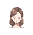 可愛い女性の顔スタンプ（lycopene作）（個別スタンプ：25）