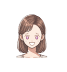 可愛い女性の顔スタンプ（lycopene作）（個別スタンプ：26）