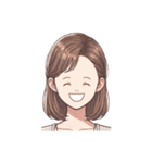 可愛い女性の顔スタンプ（lycopene作）（個別スタンプ：28）