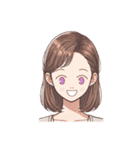 可愛い女性の顔スタンプ（lycopene作）（個別スタンプ：31）
